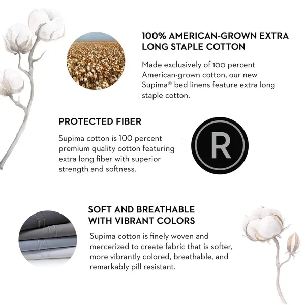 Malouf Supima Cotton Sheets Twin - White