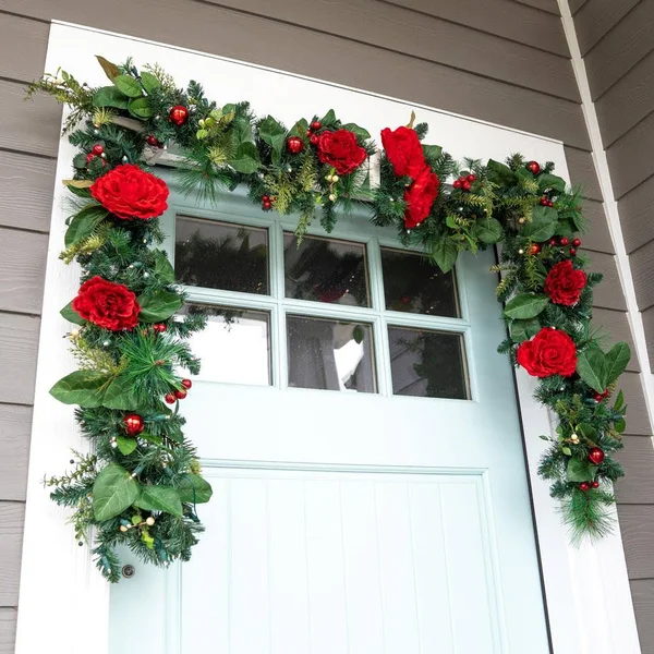 TreeKeeper 9 ft. Pre-Lit LED Red Peonies and Berry Garland