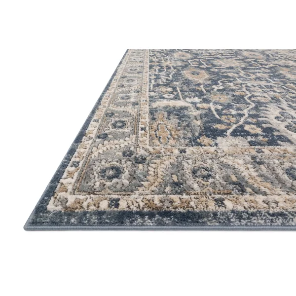 Alexander Home Josefina Ornamental Ironwork Traditional Rug - 5&3x22 x 7&6x22 - Denim - Pebble