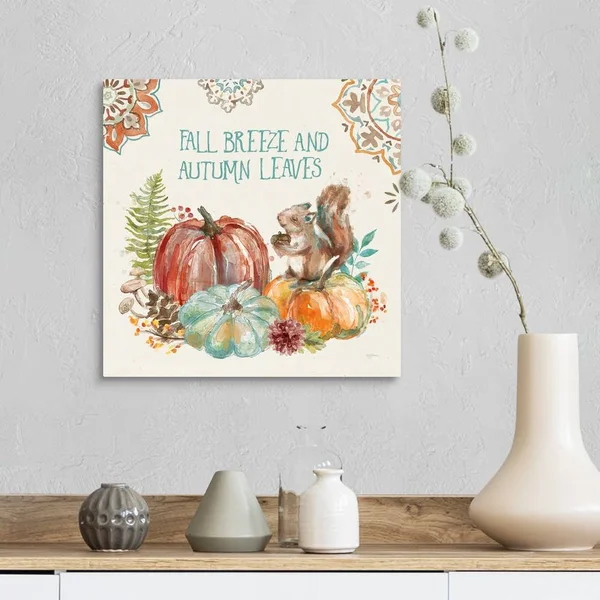 Autumn Friends IV, Canvas Wall Art, 16x16, Great Big Canvas