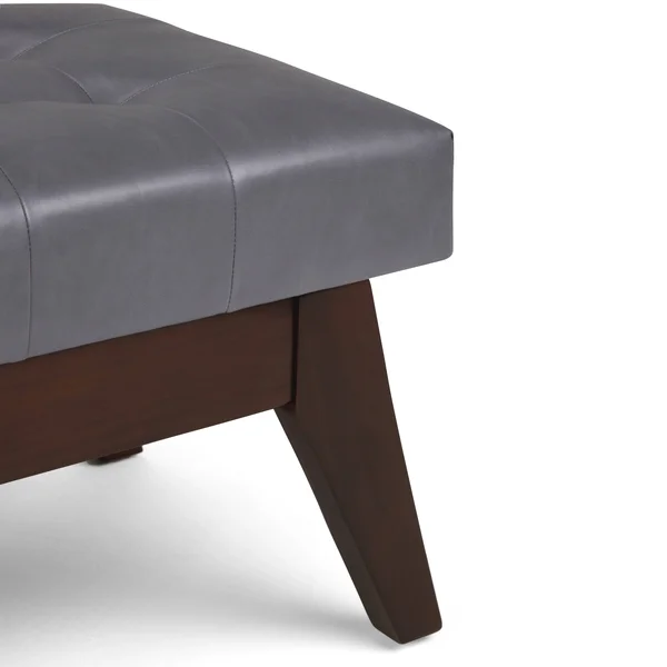 Wyndenhall Tierney 40 inch Wide Mid Century Modern Rectangle Ottoman Bench - Stone Grey