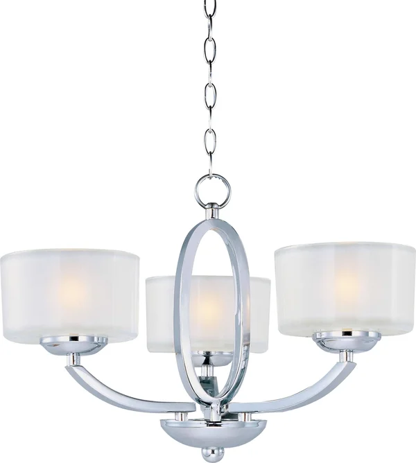 Maxim 19041FTPC Elle 3-Light Semi-Flush Mount/Chandelier - Polished Chrome