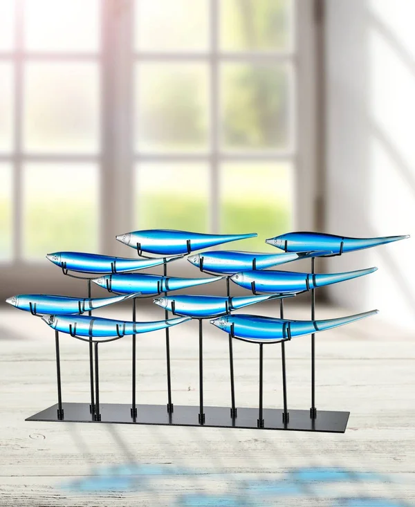 Dale Tiffany 10 Fish Blue Sculpture - AS14326