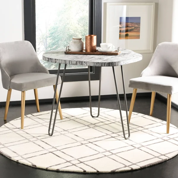 Safavieh Himalaya 901 Area Rug - Ivory, Dark Grey, 6& x 6& Round