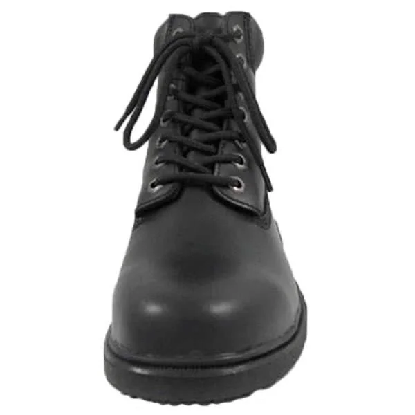 Genuine Grip Men's Slip-Resistant Waterproof Steel Toe Work Boot #7161 Black - Wide Width, Size: 7.5