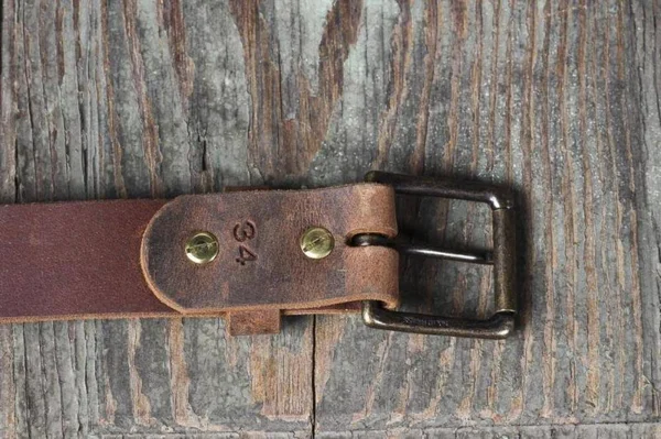 Full Grain Genuine Buffalo 1 1/2x22 Distressed Leather Casual Belt Brown Handmade 50, Brown