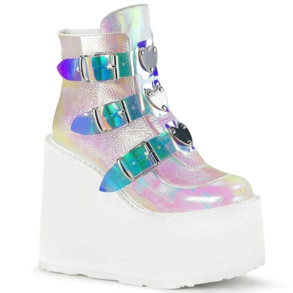 Demonia - Swing-105 12 - White Vegan Leather