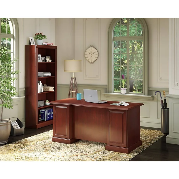 Kathy Ireland Home by Bush Furniture Bennington Manager's Desk and Bookcase