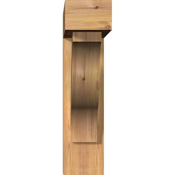 Ekena Millwork 1462341 5 1/2x22W x 22x22D x 22x22H Funston Block Smooth Bracket w/ Offset Brace, Western Red Cedar