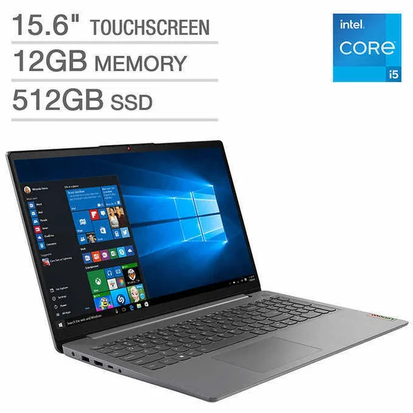 Lenovo IdeaPad 3 Laptop: Core i5-1135G7, 12gb Ram, 512gb Ssd, 15.6x22 Full HD Touchscreen Display