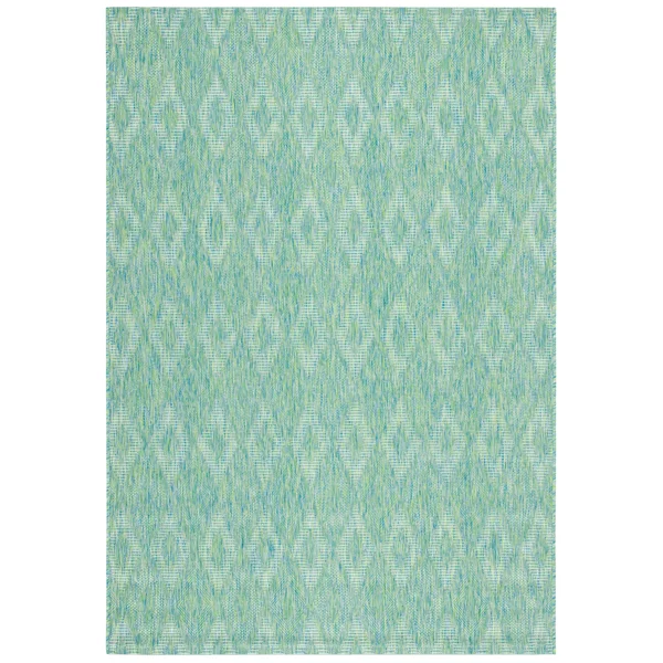 Safavieh Courtyard Marolyn Indoor/ Outdoor Patio Backyard Rug - 7&1 x 7&1 Round - Aqua/Aqua