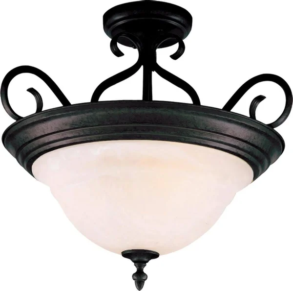 Maxim Lighting Pacific 18.5-in Kentucky Bronze Incandescent Semi-Flush Mount Light - 2652MRKB