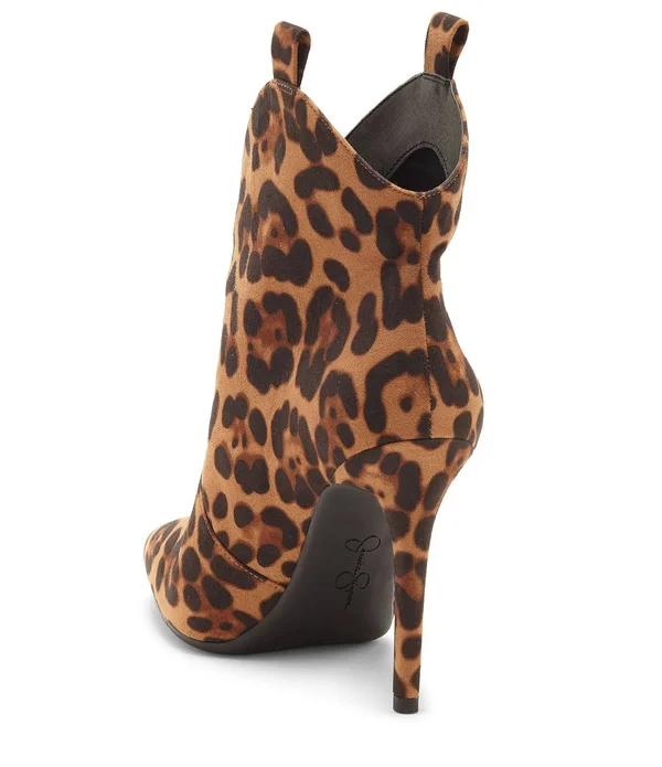 Jessica Simpson Pixille Leopard-Print Western Booties - Leopard 6M