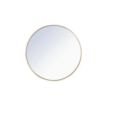 Elegant Furniture Medium Round Brass Modern Mirror (32 in. H x 32 in. W)