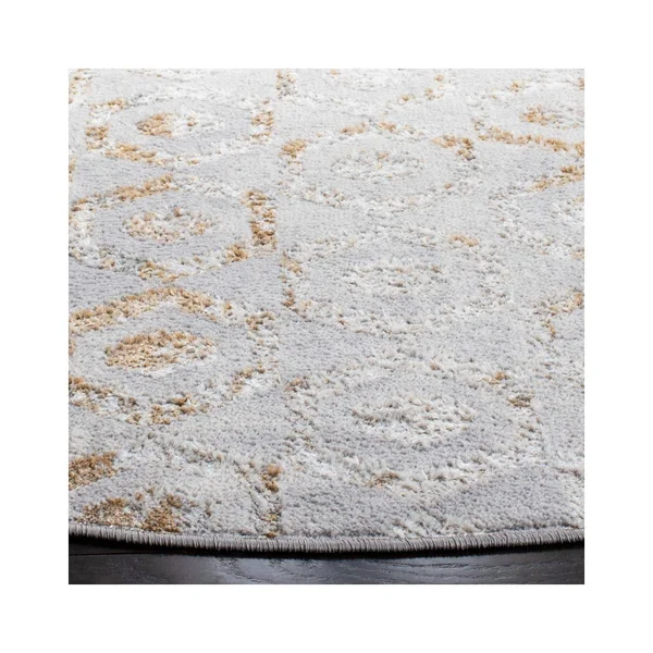 Safavieh Orchard Korina Modern Abstract Rug - 6&7x22 x 6&7x22 Round - Grey/Gold