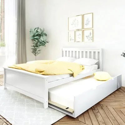 Boren Full Solid Wood Platform Bed with Trundle Harriet Bee Bed Frame Color: White