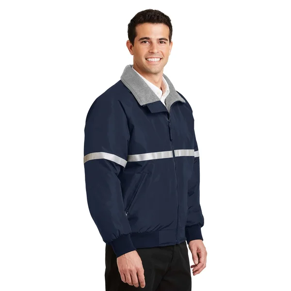Port Authority J754R Challenger Jacket with Reflective Taping - True Navy/ Grey Heather/ Reflective - Xs