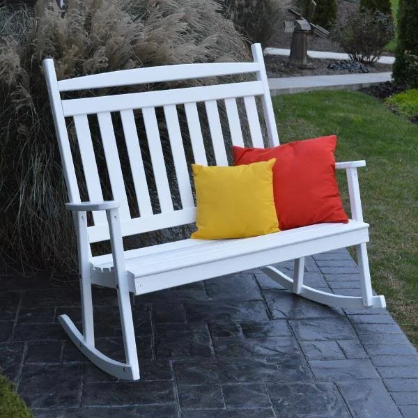 Yellow Pine Double Classic Porch ROCKER - Size: 3.5, Red