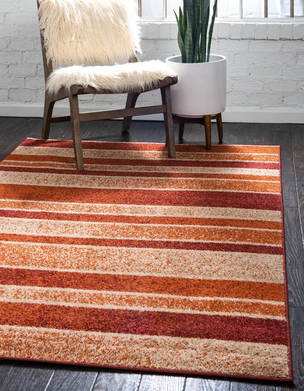 Unique Loom Autumn Artisanal Rust Red 8& 0 x 10& 0 Area Rug