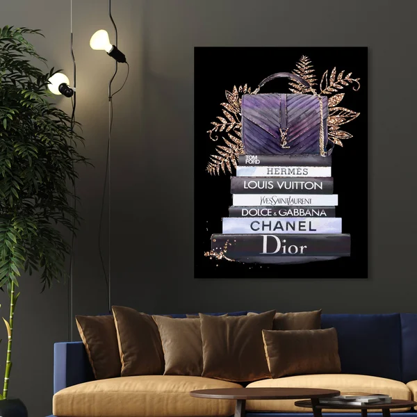 Oliver Gal 'I Love My Purse' Fashion and Glam Wall Art Canvas Print - Purple - Black (39 x 52)