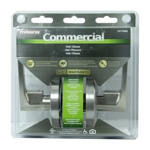 Prosource Y363CV-PS Passage Cylindrical Lever, Stainless Steel
