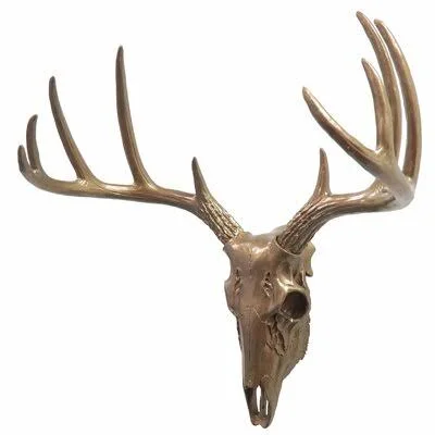 Faux Taxidermy Mini Deer Skull Wall D閏or Millwood Pines Color: Bronze