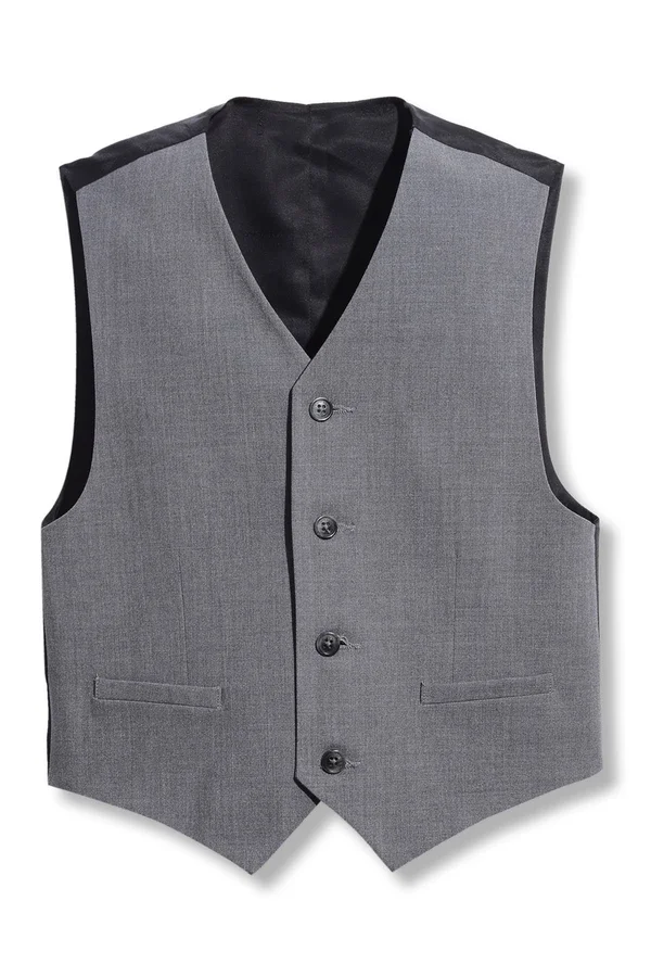Calvin Klein Big Boys Slim Fit Stretch Suit Vest - Oxford Grey