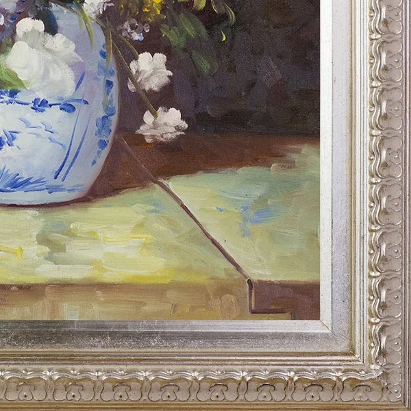 Pierre Auguste Renoir Grande Vase di Fiori Framed Art