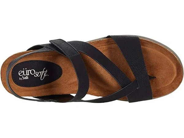 Eurosoft Lexie Wedge Sandal - 8, Leather