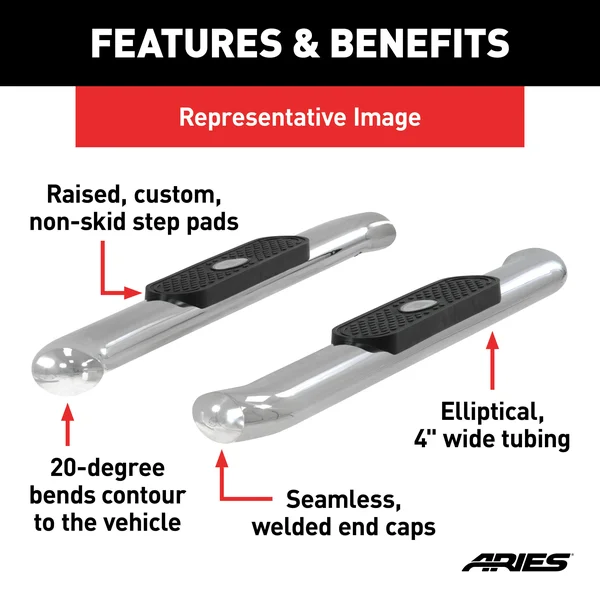 Aries 4in Oval Nerf Bars - ARI-S224048-2