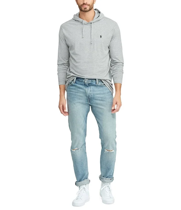 Polo Ralph Lauren Men's Big & Tall Hooded Long Sleeve T-Shirt - Gray