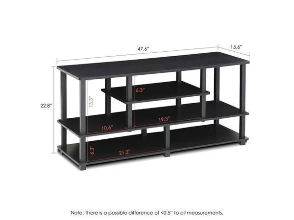 Furinno JAYA Large TV Stand for up to 50x22 TV with Storage Bin