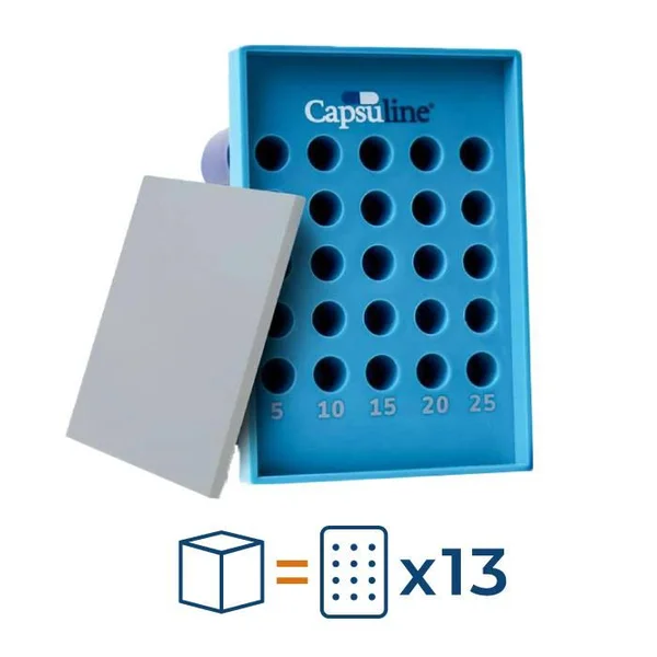 Capsu-TRAY Manual Capsule Filling Tray - Suitable for Size 00 Capsules - 25 Count (Case of 13 Units)