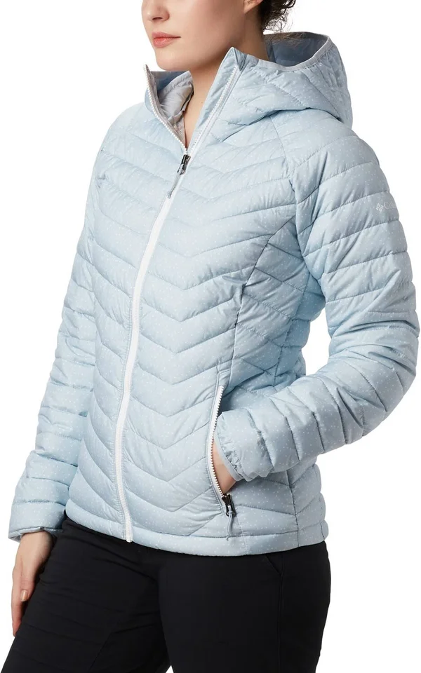 Columbia Women ' S Powder Lite Hooded Jacket - Cirrus Grey Sparkler Print