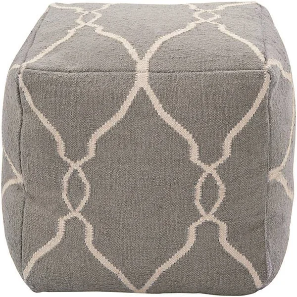 Overstock Decorative Arabesque Grey Pouf