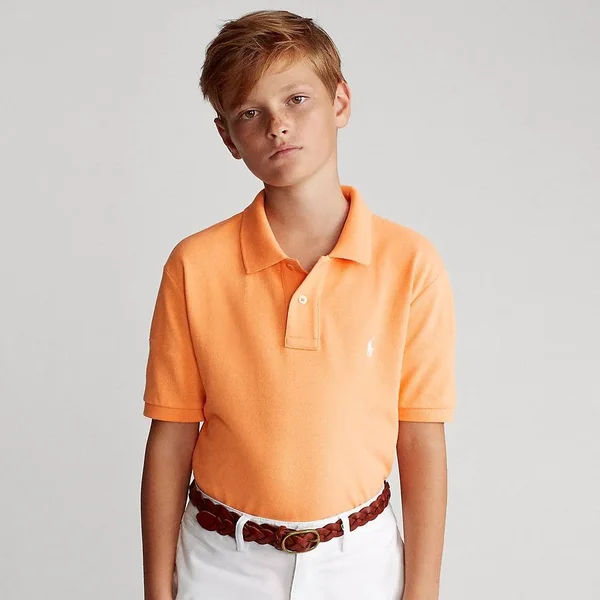 Ralph Lauren Boy's Cotton Mesh Polo Shirt - Size XL in Key West Orange