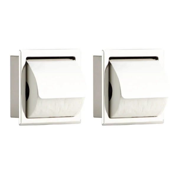 Renovators Supply 2 Recessed Stainless Steel Toilet Tissue Holder with Lid