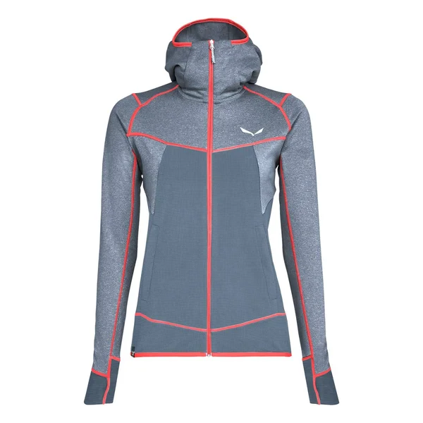 Salewa Puez Hybrid Pl Hoodie Fleece Blue Greyish Red Women - XXL