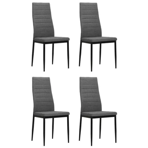 vidaXL Dining Chairs 4 Pcs Light Gray Fabric
