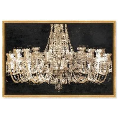 Elegant Chandelier - Print on Canvas Rosdorf Park Format: Gold Framed Canvas, Size: 20x22 H x 30x22 W x 1.5x22 D