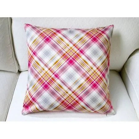 Artisan Pillows Notting Hill Plaid Tartan Indoor Pillow COVER - Pink