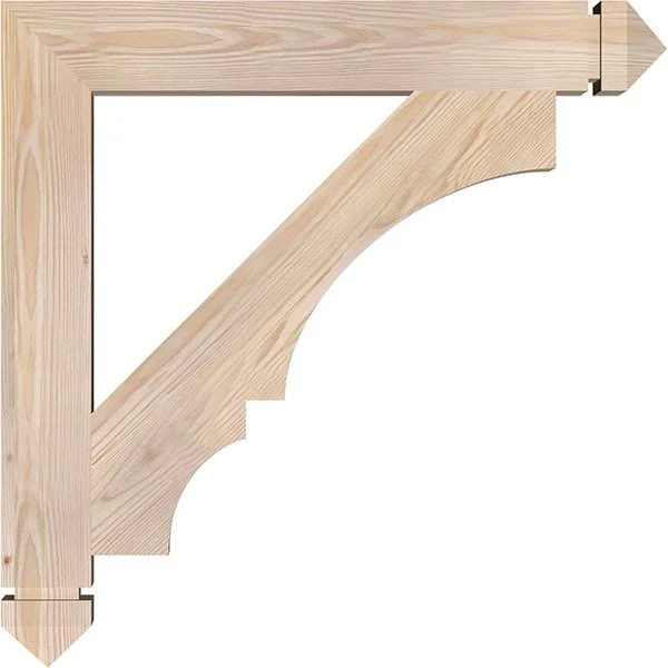 3 1/2x22W x 26x22D x 26x22H Balboa Arts & Crafts Smooth BRACKET - Douglas Fir
