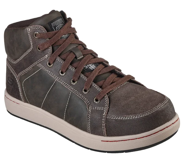 Skechers Men's Work Watab Stirling Steel Toe High Top - Chocolate