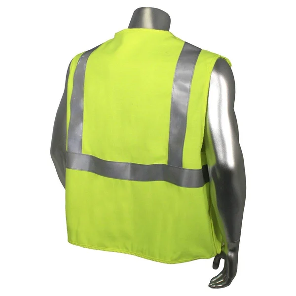 Radians FR 5 Point Break-Away Class 2 Fire Resistant Vest, Solid Hi Vis Green, Utility HRC1 Arc Rated Vest SV94-2VGSFR, Made in