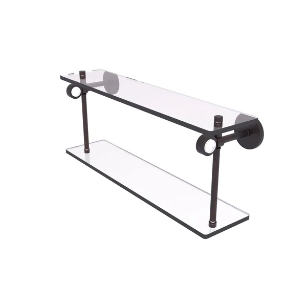 Allied Brass CV-2-16-VB 16 in. Clearview Collection Two Tiered Glass Shelf Venetian Bronze