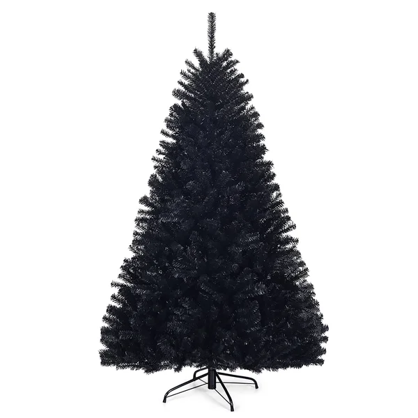 Black Artificial 6' or 7.5' Hinged Halloween/Christmas Tree - 6ft