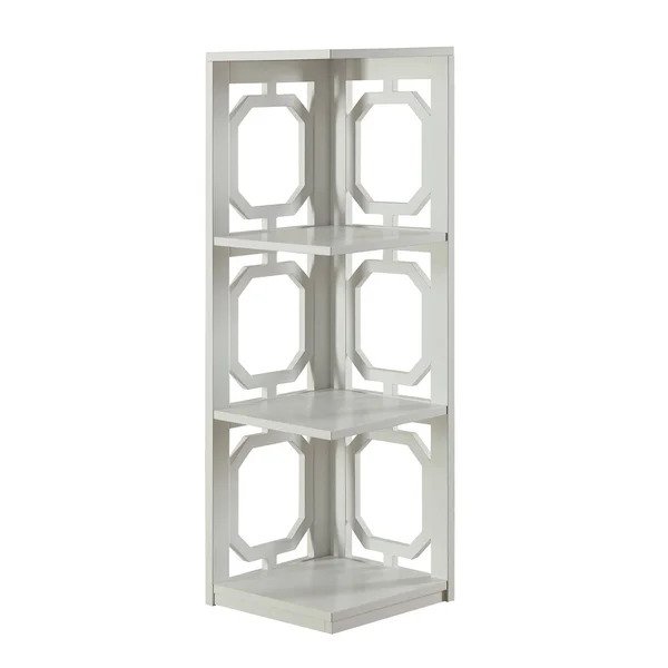 Convenience Concepts S20-203 Omega Black 3-Tier Corner Bookcase