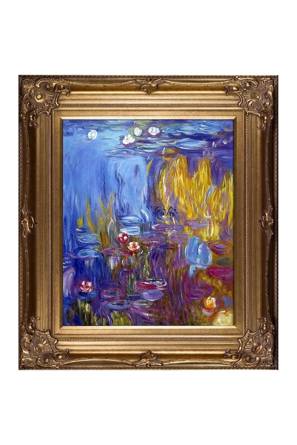 &Water Lilies& by Claude Monet Framed Original Painting on Canvas Tori Home