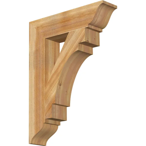 Ekena Millwork BKT06X26X34MRC01RWR 6x22W x 26x22D x 34x22H Merced Traditional Rough Sawn BRACKET - Western Red Cedar