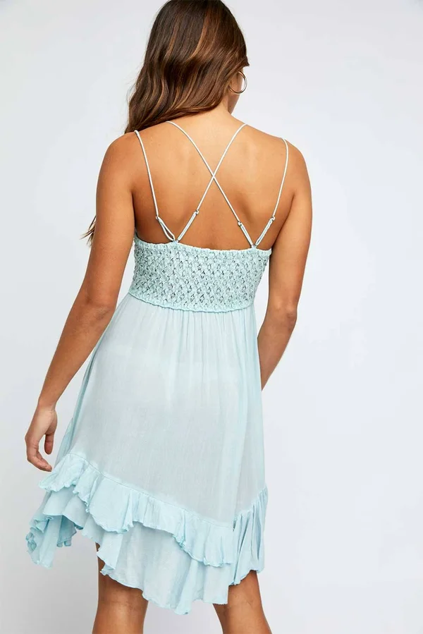 Free People Adella Slip Women's Dress Seawashed : XL